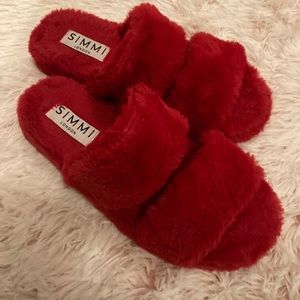 Open toe Furry slippers
